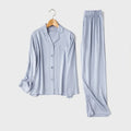 High Quality Couples Sleepwear Casual Solid Color Long Sleeve Long Trousers Pajama Set Couple Cotton Viscose Sleepwear Set